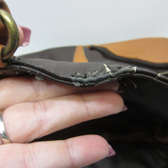 At Violin Purse Shoulder/Double Handle Brown Faux Leather - Picture 8 of 10